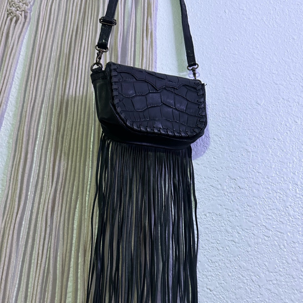 Small Alligator Fringe Crossbody